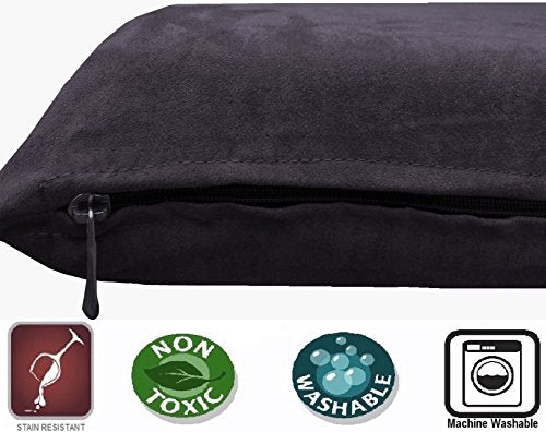Dogbed4less Memory Foam Dog Bed for Small to Medium Large Pet with Waterproof Internal Cover, Microsuede Espresso 34X27X3 Inches - color: Microsuede Espresso, size: 1 Pack Medium 34"X27"X3"
