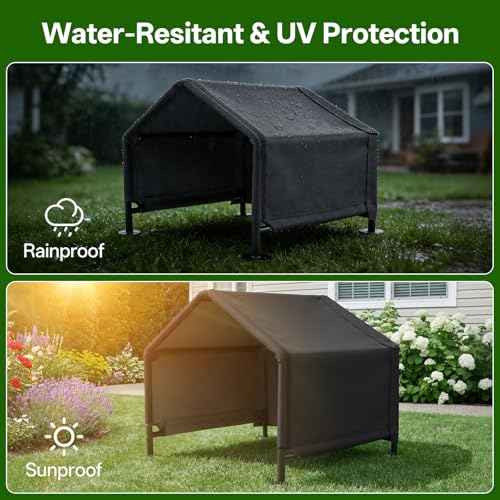 MEWANG Outdoor Dog House - Waterproof Portable Puppy Camping Tent,Ventilation Windows & Sun Protection, Lightweight Snap-fit Design for Small/Medium/Large Dogs, Beach, Backyard, Hiking (Black, Small) - color: black, size: Small