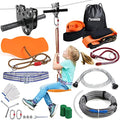 Zipline for Backyard Kids and Adults,Zipline Kits for Backyard with 120ft Cable,6ft Zipline Spring Brake and Belt,Zip line Trolley with Handle,seat and Bag - size: 120ft
