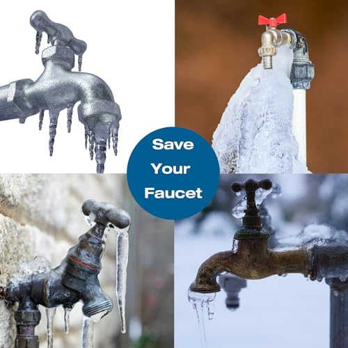 H&G lifestyles Outdoor Faucet Freeze Protection, Heavy Duty Brass Spigot Replacement for Faucet Covers for Winter, Freeze Proof Protector, Easy to Install, Saves Water