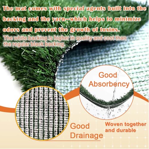 Dog Grass Pad with Tray 25"X20" - Artificial Turf Pet Potty for Apartment Balcony/Patio, Portable Fake Grass Litter Box for Dogs Training, Indoor/Outdoor Reusable Washable Pee Mat - size: 25"×20"