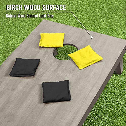 GoSports 4 ft x 2 ft Regulation Size Wooden Cornhole Boards Set - Includes Carrying Case and Bean Bags (Choose Your Colors) Over 100 Color Combinations - color: Black & Yellow