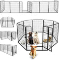 LEMY 8 Panels 40 in Pet Playpen Heavy Duty Metal Dog Exercise Fence Barrier，Outdoor & Indoor Foldable Pet Exericse Pen w/Door,Black - size: 40 In