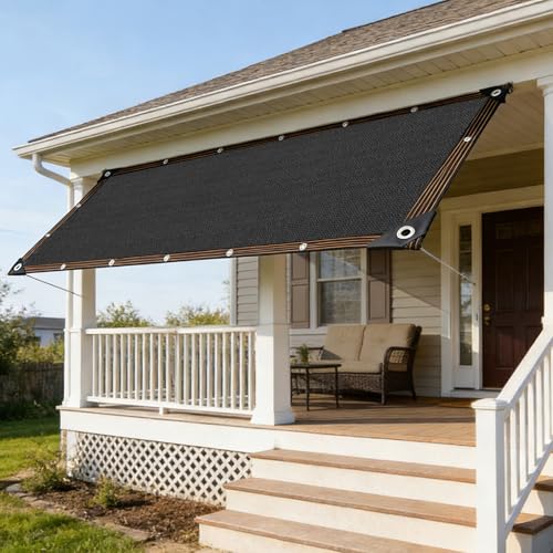 Garden 90% Shade Cloth, 6 x 12 FT Shade Mesh Tarp with Reinforced Grommets, Black Outdoor Sunblock Shade Cloth Cover for Plants, Greenhouse, Patio, Chicken Coop, Sun Shade Net - color: Black, size: 6 x 12 FT