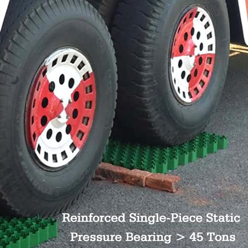 Gravel Ground Grid - Heavy-Duty Plastic Paving Slabs for Driveways, Lawn Paths & Turf Grass - Drainage Mat Protector (5cm, Set of 12) - color: 7cm-12 Pieces
