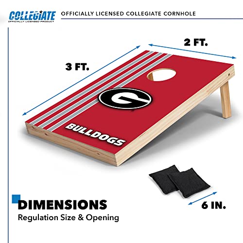 Wild Sports 2' x 3' Solid Wood Cornhole Set with Direct Print HD Team Graphics – Great Gift for Any NCAA Fan! Bean Bag Toss Family Outdoor Games – Georgia Bulldogs