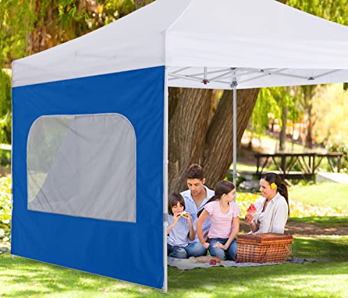 COOSHADE Instant SunWall 8x8 SideWall for Pop up Canopy Tent, 1 Pack Sidewall with Mesh Window Only, Blue - color: Blue, size: 8x8-Net Window