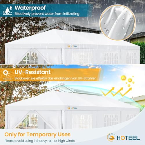 HOTEEL 10x30FT Party Tent with 8 Removable Sidewalls for Parties, Carpas para Fiestas Easy Set up, Weddings, BBQ, Baby Shower, Waterproof Outdoor Event Canopy, Patio Camping Gazebo, White - color: White, size: 10x30ft(+8 Walls