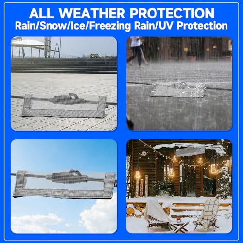 4 Pack Waterproof Outdoor Extension Cord Safety Cover, 11.8x7.8 Inch Weatherproof Electrical Connection Outlet Cover with Hook and Loop Closed, Plug Cable Connectors Protector