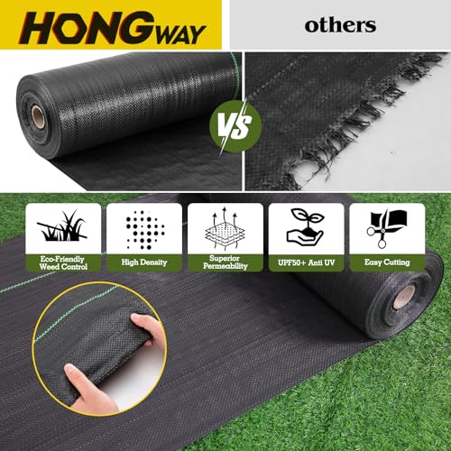 4FT x 300FT Weed Barrier Landscape Fabric Heavy Duty, Weed Control Garden Cloth with 120 U-Shaped Securing Pegs, Woven Weed Blocker Fabric Ground Cover for Garden Beds, Commercial Driveway - size: 4FT x 300FT