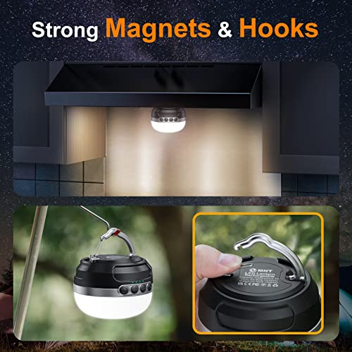 LED Camping Lantern Rechargeable 1400LM, Up to 420H Running Time Camping Tent RGB Light, 10400mAh Emergency Hanging Light for Hurricane, Power Outages, Home, Hiking - style: Black Ultra