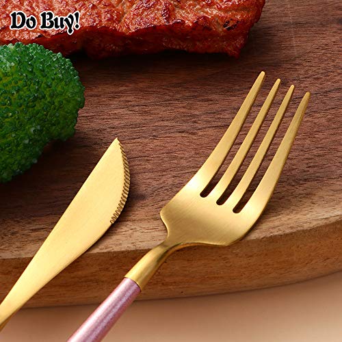 Portable & Reusable Stainless Steel Travel Cutlery Set，Folding Utensil Set with Case ，for Camping, Picnic, Office and On-The-Go (Pocket Sized Flatware Set) (Black) (Gold Green)