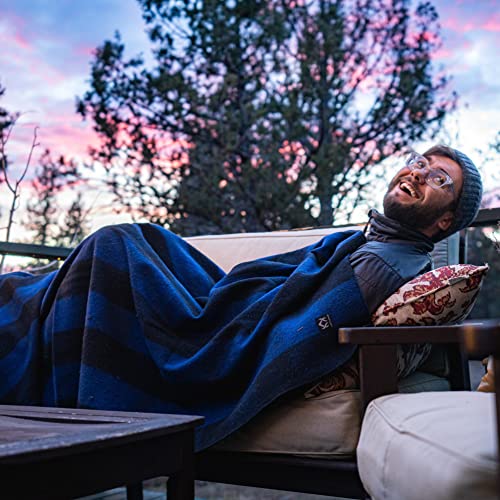 Arcturus Military Wool Blanket - Warm, Thick, Washable - Great for Outdoors, Camping, Stadium Blanket, Picnics, Travel - Car & Bushcraft Survival Kits - color: Blue Buffalo