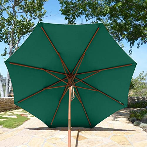 Formosa Covers - 9ft Market Patio Umbrella Replacement Canopy - 8 Ribs Top Canvas - 600D UV Protective and Water Resistant Umbrella Fabric - Premium Quality Replacement Canopy Cover ONLY (Hunter Green) - color: Hunter Green