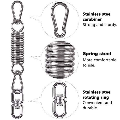Hammock Chair Hanging Kit Swing Spring Hardware, Heavy Duty Suspension Swivel Hanger Hook for Hanging Chair, Rocking Seat, Porch Swing, Garden, 550 LB - size: Hammock Chair Kit - 1 Pack