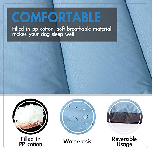 CHEERHUNTING Outdoor Dog Bed, Waterproof, Washable, Large Size, Durable, Water Resistant, Portable and Camping Travel Pet Mat - color: Blue, size: Large