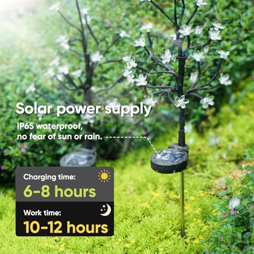 Solar Garden Lights Outdoor Waterproof,Garden Decor Solar Flowers For Outside Decorative,4Pack 2Modes Solar Powered Fairy Outdoor Decorations for Yard Patio Pathway, Gardening Gifts Mothers Day - color: Multicolor, size: 4 Pack