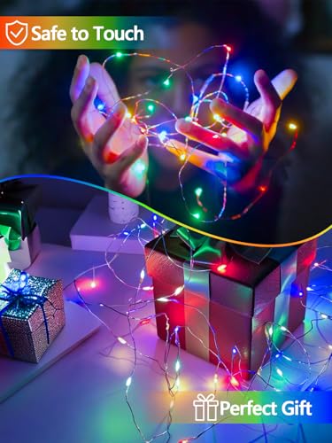 4 Pack 100 LED Fairy Lights Battery Operated with Remote, 33FT Waterproof Twinkle Lights with Timer & 8 Modes, Fairy String Light Outdoor Indoor for Bedroom Classroom DIY Christmas Decor (Multicolor) - color: Multicolor, size: 4 Pack