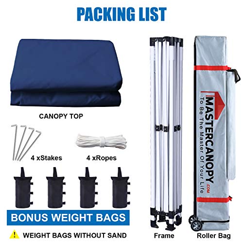MASTERCANOPY Pop Up Canopy Tent Commercial Grade Instant Shelter (8x8, Navy Blue) - color: Navy Blue, size: 8x8