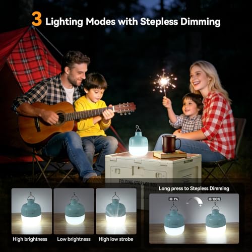 VAVOFO 20W LED Camping Lantern Rechargeable, 1200LM, 3000mAh Portable Tent Light , IP65 Waterproof Flashlight Lanterns for Outdoor ,Power Outages,Camping (Green) - color: Green