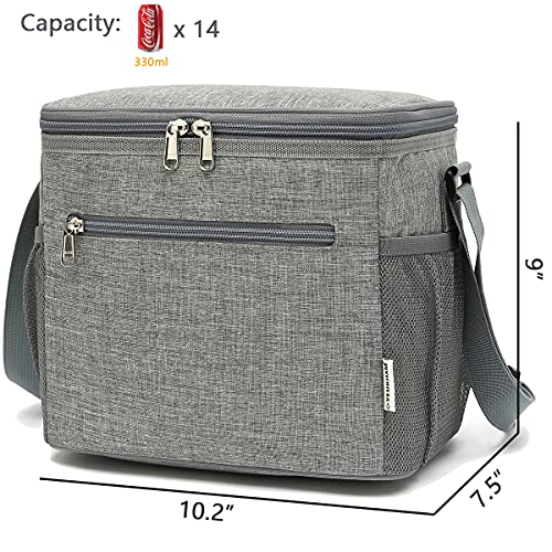 GYEUKHAM Insulated Lunch Bag for Adult/Women/Men, Reusable Large Lunch Box Cooler Soft Leakproof Tote, Thermal Meal Prep Lunch Pail with Adjustable Shoulder Strap for Picnic/School/Travel/Office,Grey - color: Gray