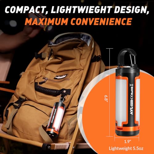 Portable LED Rechargeable Camping Lantern, AYL Lightweight USB Rechargeable Lamp LED Flashlight Survival Gear for Home Emergency Light Outdoor Lanterns for Power Outages Hurricane Lamp 3-Pack - size: 1800 Lumens