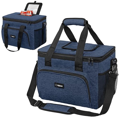 OPUX Soft Cooler Bag, Insulated Collapsible Lunch Cooler Tote for Men Work Camping Beach Travel, Portable Soft Sided Leakproof Waterproof Large Lunch Bag Box with Shoulder Strap 40 Cans, Heather Navy - color: Heather Navy, size: 40 Cans