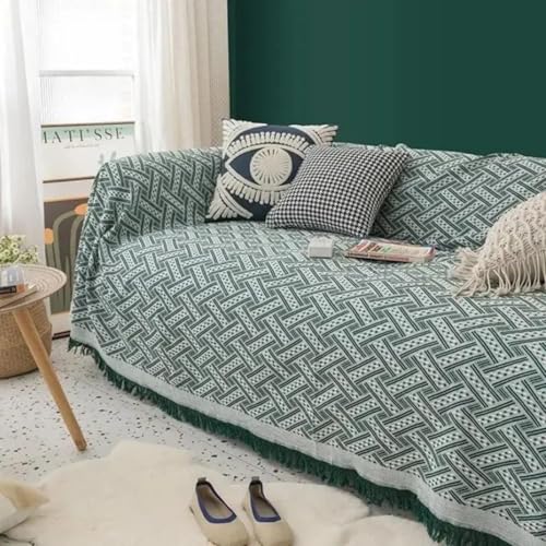 Extra Large Picnic Blankets, White Beach Blanket for Photoshoot, Woven Cotton Yarn Oversized Blanket with Fringe, Machine Washable, for Camping, Beach, Lawn, Wedding, Picnic, and Table Runners - color: Green, size: 2'11" x 2'11" (Square)