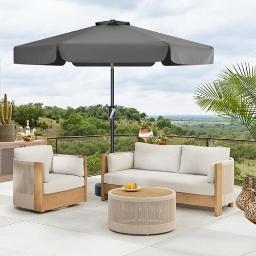 MASTERCANOPY Valance Patio Umbrella for Outdoor Table Market (7.5ft, Dark Gray) - color: Dark Gray, size: 7.5FT