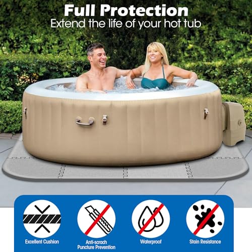 85 * 85 Inch Hot Tub Mat,Inflatable Hot Tub Accessories，Extra Thick Large Hot Tub Eva Foam Pad Padding Foundation for Outdoor Indoor,Portable Spa Pool Accessories Ground Base Flooring Mat Protector - color: 2/5 Inch Thickness 85 * 85 Inch,light Gray
