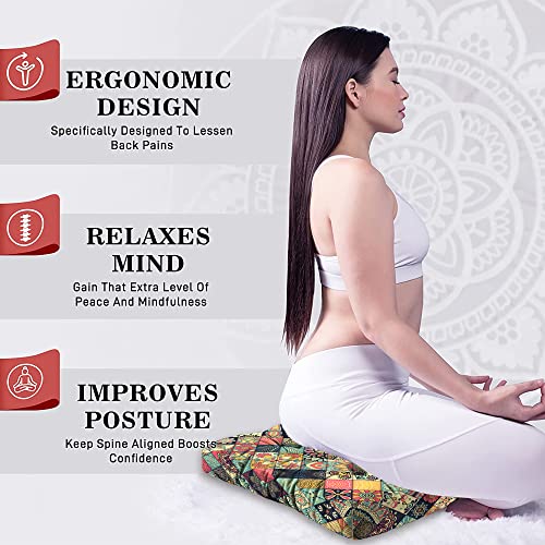 Mandala Meditation Cushion, Boho Meditation Mat, Meditation Pillows for Sitting on Floor, Cushions for Sitting in Home and Outdoor, Square Floor Pillow Cushion Seating for Yoga Accessories 22'' X 22'' - color: 04.mandala Meditation Cushion-1, size: 22x22