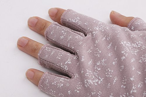 Lightweight Summer Fingerless Gloves Men Women UV Sun Protection Driving Cotton Gloves Nonslip Touchscreen Mittens - color: Cameo Brown