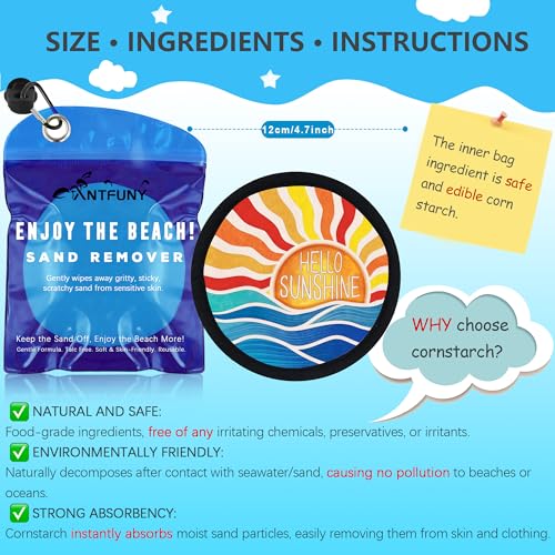 Antfuny Sand Remover Cleaner Eraser for Family Women Vacation Trip Essentials Hawaii Honeymoon Gift Costa Rica Must Haves Resort Rio de Janeiro Bahamas Punta Cana Essential Waikiki Spring Trip - color: 1pcs Sunrise