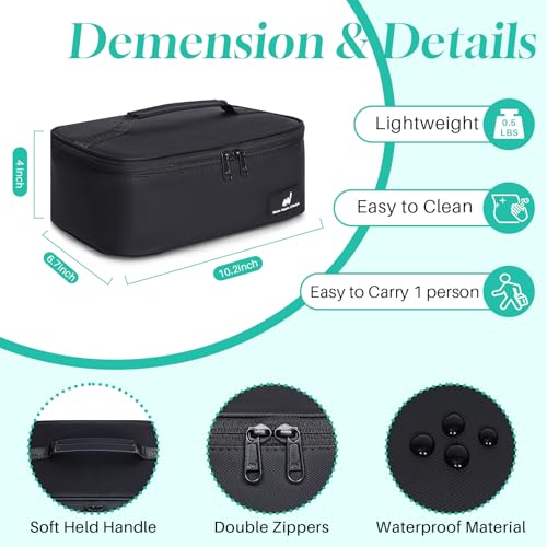 NOL Natural Organic Lifestyle Insulated Lunch Bag for Adults – Compact Cooler Lunch Box with Food-Grade Lining, Waterproof Lunch Bag for Work, Travel | Portable Thermal Meal Tote with Handle, Black - color: Black, size: Small (4.5 Liters)