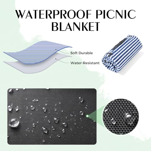 Willow Picnic Basket Set for 2 with Large Insulated Bag and Waterproof Picnic Blanket, Wicker Picnic Hamper for Camping, Outdoor, Birthday, Valentine, Navy - color: Navy With Blanket, size: For 2 Persons