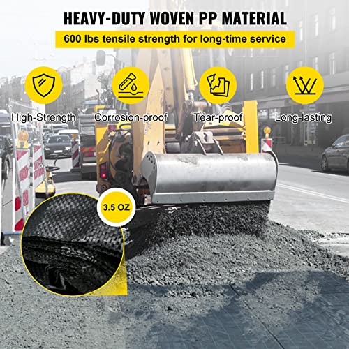 VEVOR Driveway Fabric, 12.5x30ft-3.5oz Woven Landscape Fabric, Weed Fabric Barrier Heavy Duty, Garden Fabric Weed Barrier, Weed Control Fabric, Geotextile Fabric, Weed Block Gardening Mat, Landscaping - size: 12.5FT*30FT-3.5OZ, style: Woven