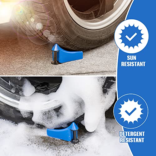Dreyoo 4 Pcs Car Hose Guide, Tire Hose Roller for Car Washing, Detailing Tire Hoses Guide Preventing Pressure Washer Hoses Stuck Under The Wheels, Plastic Wash Tool to Avoid Snagging(Blue) - color: Blue