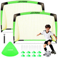 Pro-Grade Kids Backyard Soccer Goal, Tear-Resistant 5-Layer Polyester Soccer Net & 10mm Poles for Maximum Durability, 4x3ft/6x4ft/7x5ft, Pop Up Portable Soccer Training Equipment Set with Size 4 Ball - size: 4 ft x 3ft, style: Green Black