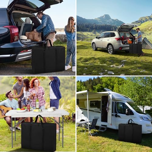 SIRUITON Folding Table Storage Bag, Portable 600D WaterProof Carry Bag for Folding Picnic/Camp Tables with Reinforcing Plate & Shoulder Strap, 48" D x 30" W x4.7 H Fits 8FT Folding Tables（bag only） - size: 8ft Folding Table Bag