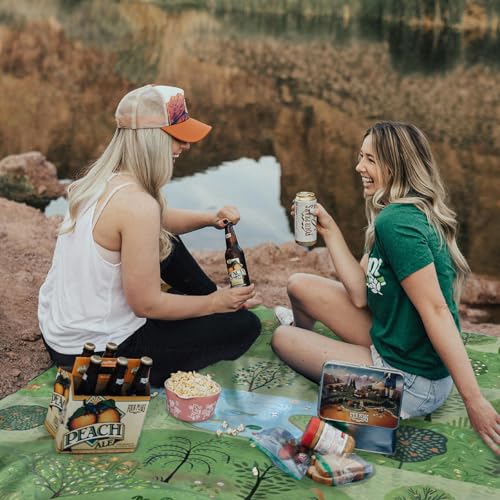 Picnic Blankets Waterproof Extra Large, 80"x 80" Outdoor Beach Blanket Sandproof Oversized Foldable Lightweight Portable 3-Layer Camping Mat for Parks,Hiking,Travel,Music Festival(Forest) - color: Green Forest, size: 6'8" x 6'8" (Square)