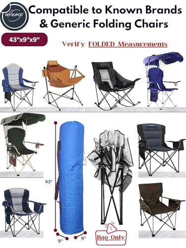 Replacement Bag for Folding Camping Chair, Portable Camp Chair, Hammock, Yoga Mat, Umbrella, Tents, Tripods, Fishing Poles - 420D Oxford Polyester Fabric - color: Blue, size: Large 43"x9"x9" (600D)