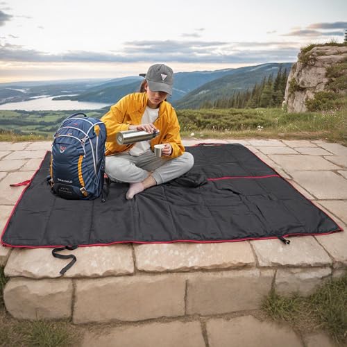 Camping Blanket Poncho, Large Wearable Blankets, 75 x 55 inch Cape, Windproof & Water-Repellent, Portable & Warm, for Outdoor, Sports, Travel, Car - color: Dark Grey