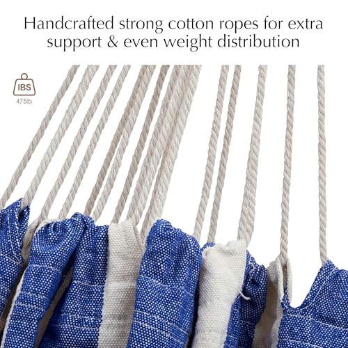 PNAEUT Double Hammocks for Outside, Replacement Outdoor Tree Hammock for Indoor Patio Porch Garden (Sky, Medium) - color: Sky, size: Medium