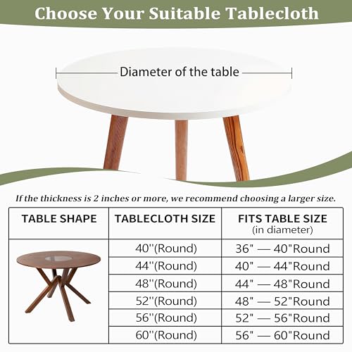 Round Fitted Tablecloth with Elastic Round Outdoor Tablecloths Round Elastic Tablecloth for Tables Waterproof Wipeable Table Cover for Picnic,Camping,Dinner (56''-60'') - color: Blue, size: 60" (Round)