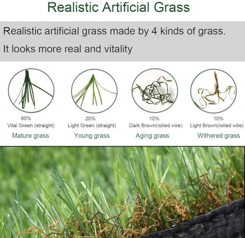 Petgrow Customized Sizes Artificial Grass Turf 3FTX10FT(30 Square FT) - Indoor Outdoor Garden Lawn Landscape Balcony Synthetic Turf Mat - Thick Fake Grass Pet Pad - size: 3 x 10 Feet