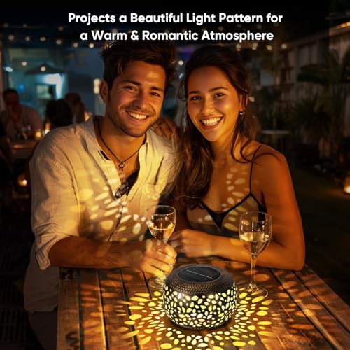 Solar Lantern Outdoor Patio Decor: 4 Pack Solar Lanterns Outdoor Waterproof, Hollow Out Retro Metal Solar Lights, Yard Porch Garden Balcony Indoor Desk Bedroom Tabletop Decorations, 2 Lighting Colors - size: Bronze 4 Pack