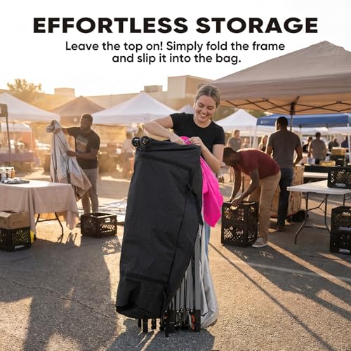 Quictent 10x20 Pop up Canopy Without Sidewalls Easy up Canopy Tent Instant Shelter with Windows for Outdoor Events Parties Weddings Commercials Vendors - color: Pink, size: 10x20 Without Sidewall