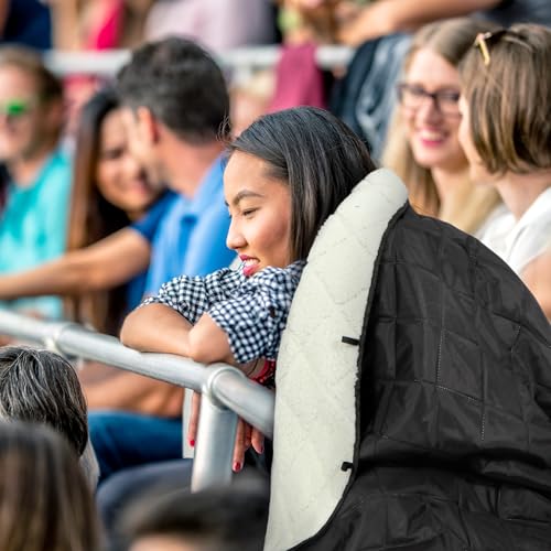 REDCAMP 59"x79" Large Warm Camping Blanket Waterproof Windproof with Fleece Lining, Outdoor Blanket for Cold Weather Stadium Picnic Travel, Machine Washable Black & White - color: White&black/59"x79"