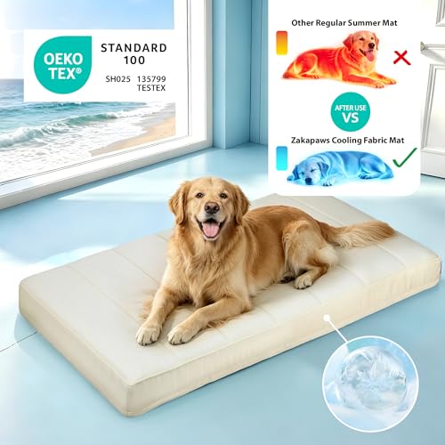 Cooling Dog Bed for Medium Dogs - Orthopedic Pet Beds with Memory Foam, QMAX>0.5, Waterproof Removable Washable Cover for Hot Weather, Dark Beige, 30" L x 20" W x 3" H - color: Dark Beige, size: 30"L x 20"W x 3"H