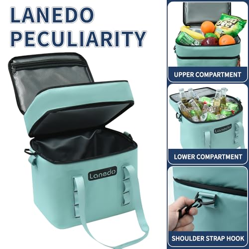 Lisa Lunch Soft Cooler 20/36 Can, Insulated Bag Portable Ice Chest Box for Lunch, Beach, Drink, Beverage, Travel, Camping, Picnic, Car, Trips, Cooler Leak-Proof - color: 20 Can light green